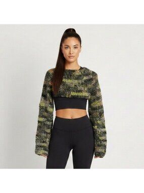 Hand Crochet Green Shrug / Arm Warmers - One Size, great for layering!